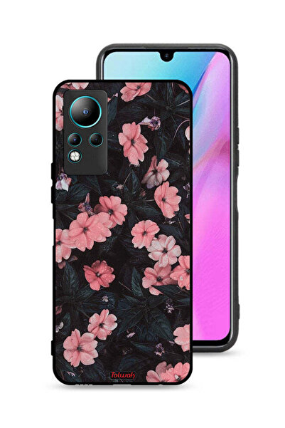 Tolwak غطاء حماية لهاتف إنفينيكس نوت 11 - لون الخوخ والورود الصغيرة