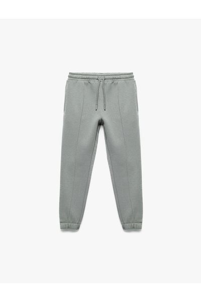 Koton Cotton Basic Sweatpants with Lace-Up Waist and Pocket Detail