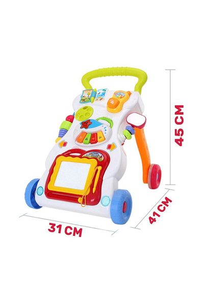 ideal STORE Antepremergator muzical interactiv 4 in 1, Music Walker, jucarii, multicolor, + 6 luni