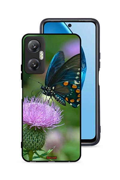 Tolwak غطاء حماية لهاتف Infinix Hot 20 5G بتصميم فراشة على زهرة