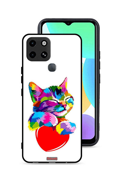 Tolwak غطاء حماية لهاتف إنفينيكس سمارت 6 - قطة ملونة