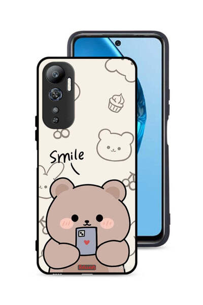 Tolwak غطاء حماية لهاتف Infinix Hot 20 4G برسومات الدب المبتسم