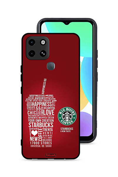 Tolwak غطاء حماية لهاتف Infinix Smart 6 بملصق قهوة