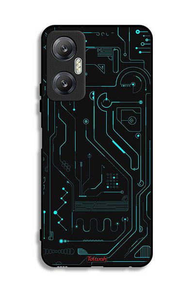 Tolwak غطاء حماية لهاتف Infinix Hot 20 5G، دوائر فنية رقمية، بساطة، شاشات متعددة