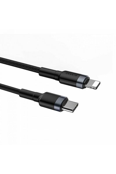 Baseus Type-C to Lightning data cable, PD 18W, 1m, Baseus Cables - Black Gray