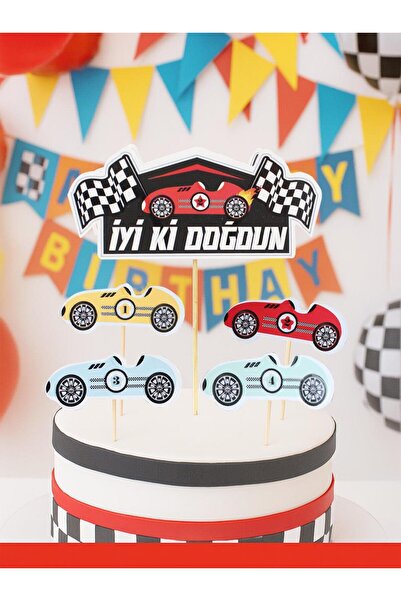 Parti Adresi Yarış Arabaları Temalı Kürdan Figürlü Cupcake Kürdanı Pasta Süsü...