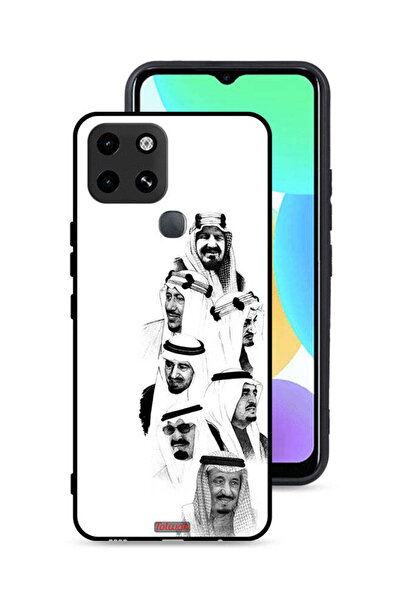 Tolwak غطاء حماية لهاتف إنفينيكس سمارت 6 - فن ملوك السعودية - أسود وأبيض