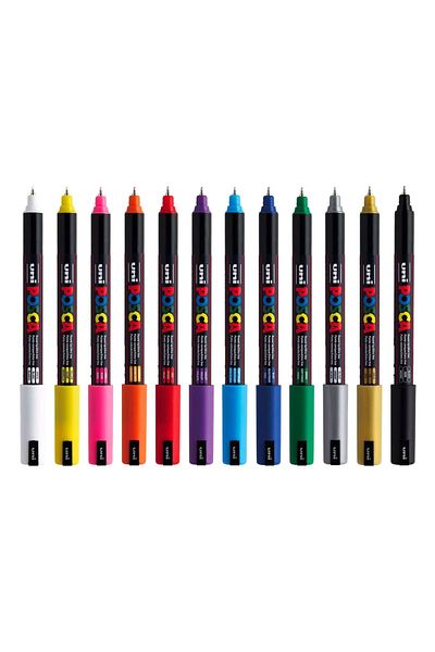 Uni Posca Pc-1Mr Marker Acrylic Painting Pen Set of 12 Basic Colors