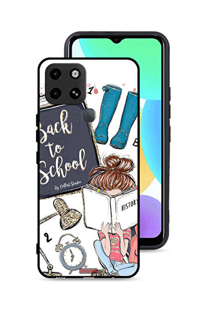 Tolwak غطاء حماية لهاتف Infinix Smart 6 بتصميم فتاة العودة إلى المدرسة تقرأ ا...