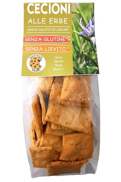 Deco Italia Salty snack (cecioni) made from legumes with aromatic herbs, gluten-free, yeast-free