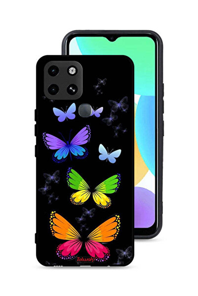 Tolwak غطاء حماية لهاتف إنفينيكس سمارت 6 بنقشة فراشات ملونة