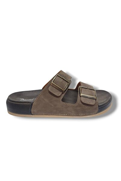PARMİ Parmi 25901-25 Deri Çift Bant Anatomik Erkek Terlik