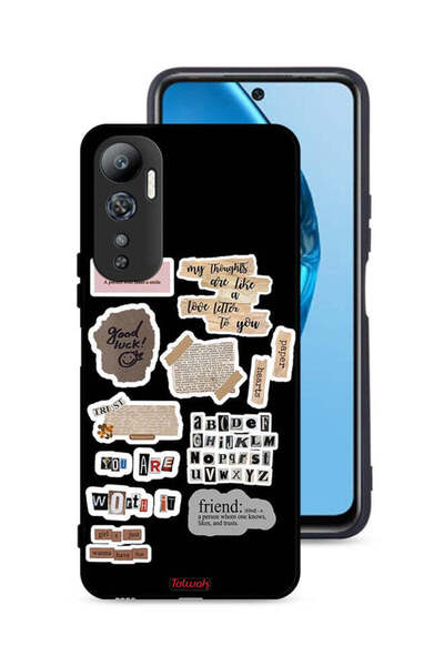 Tolwak غطاء حماية لهاتف Infinix Hot 20 4G مع ملصقات اقتباسات الحظ السعيد