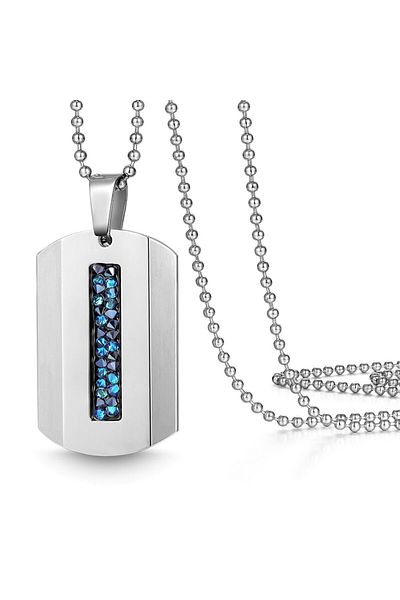 MBrands Men's military fashion medallion with crystals MBrands Dog Tag Gold