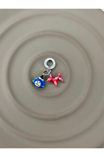 BY YASİN TOPÇU “Sirk Neşesi” Palyaço & Balon Köpek Çiftli Dangle Charm