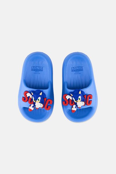 Sonic شبشب سهل الارتداء بتصميم سونيك ذا هيدجهوج للأولاد، أزرق