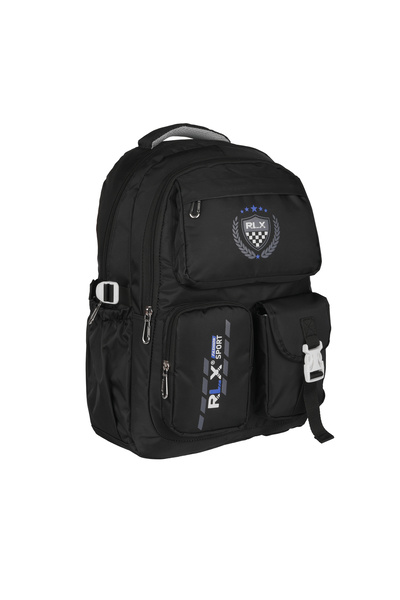 Relaxion Black Waterproof Middle School High School Backpack 2058