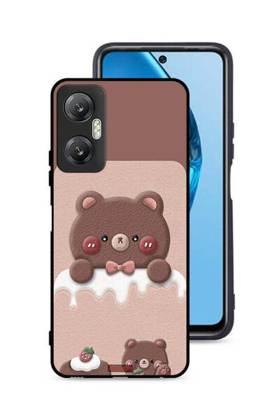 Tolwak غطاء حماية لهاتف Infinix Hot 20 5G بتصميم دب الفراولة