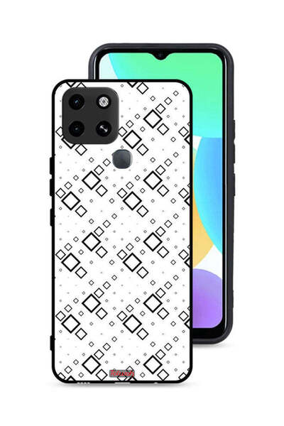 Tolwak غطاء حماية لهاتف إنفينيكس سمارت 6 بتصميم مربع تجريدي رقمي