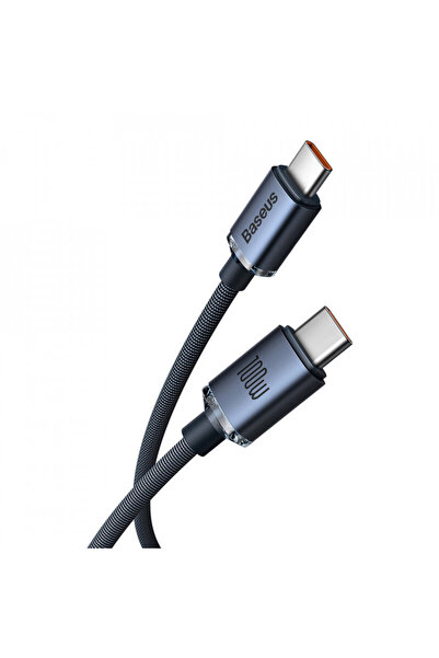 Baseus Cablu de încărcare rapidă Crystal Shine 100w Type-C la Type-C, 1,2 m, negru