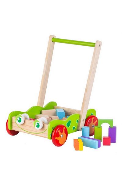 ideal STORE Antemergator din lemn + 20 de cuburi ecotoys 2120