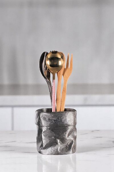 Evene Suport pentru tacâmuri de blat Suport decorativ pentru tacâmuri vertical Cilindru Suport pentru tacâmuri argintiu Culoare antică Model 80