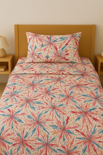Butik 100% Cotton Fiber Filled Single Quilted Overhead Pattern Multi-Purpose Cover Pique Set