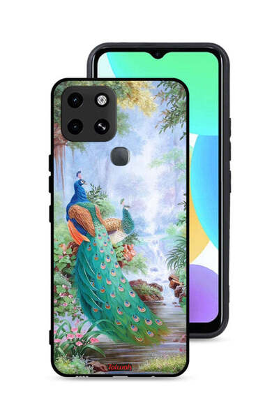 Tolwak غطاء حماية لهاتف إنفينيكس سمارت 6 بنقشة الطاووس