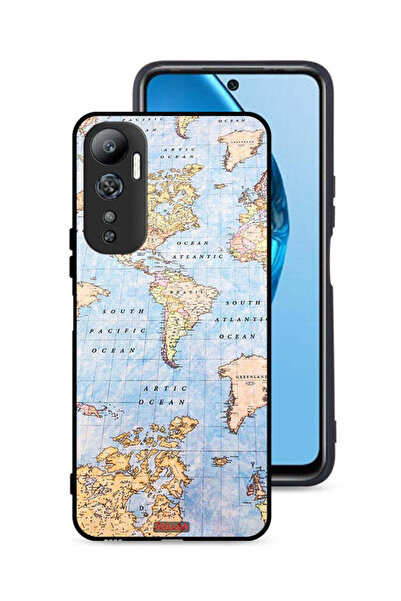Tolwak غطاء حماية لهاتف Infinix Hot 20 4G بتصميم خريطة العالم