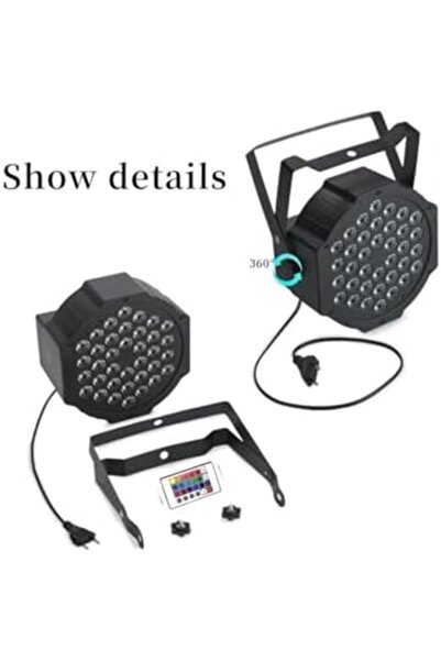 Yuwell YU WELL RGB Stage Lighting 36 LED DJ Par Lights Up-Lights for Events - Sound Activated Remote and DM