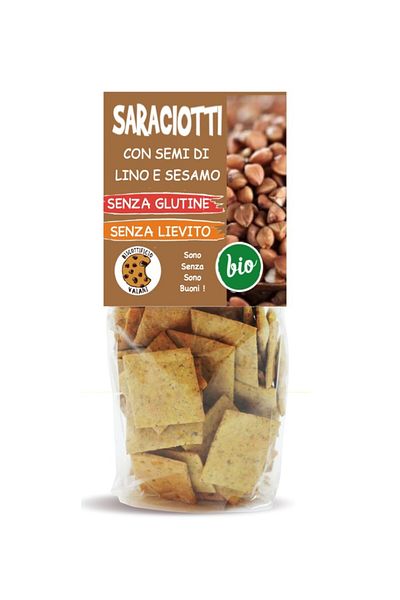 Deco Italia Salty snack (cecioni) with flax and sesame seeds, gluten-free, yeast-free
