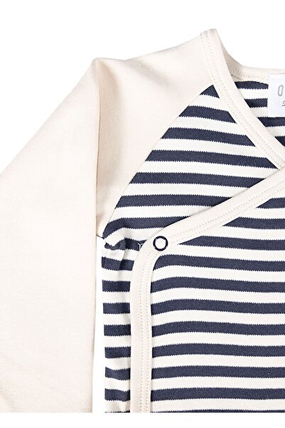 Ozmoz By Mukadder Özden Organic Double Breasted Striped Baby Boy Body