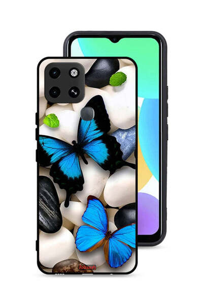 Tolwak غطاء حماية لهاتف إنفينيكس سمارت 6 بتصميم فراشات على أحجار