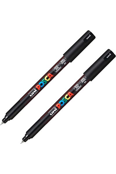Uni Posca Pc-1Mr Marker Acrylic Painting Pen Set of 2 Black