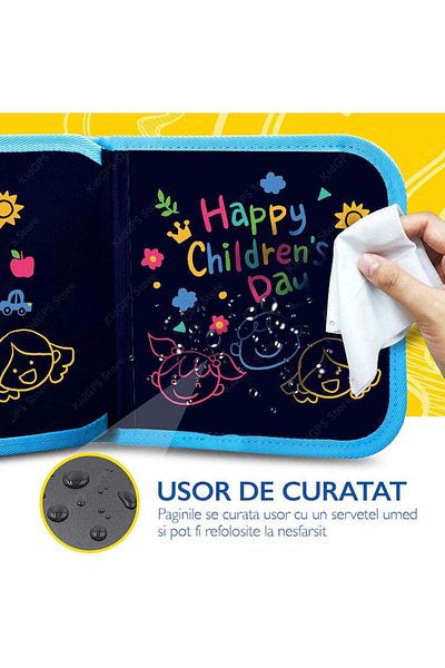 KidProtect Notebook with black pages and black boards for drawing KidProtect