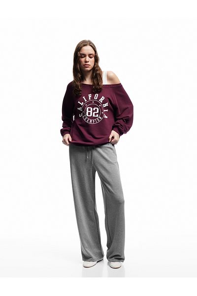 Koton Regular Fit Modal Blend Pockets Tie Waist Straight Loose Leg Sweatpants