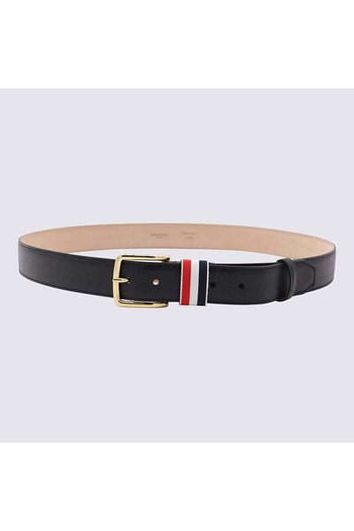 THOM BROWNE Thom Browne Black Leather Belt
