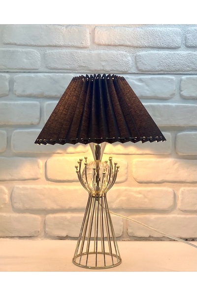 365GUNSERİSONU Decodelight Chrome Plated Sude Model Crystal Stone Pleated Hat...