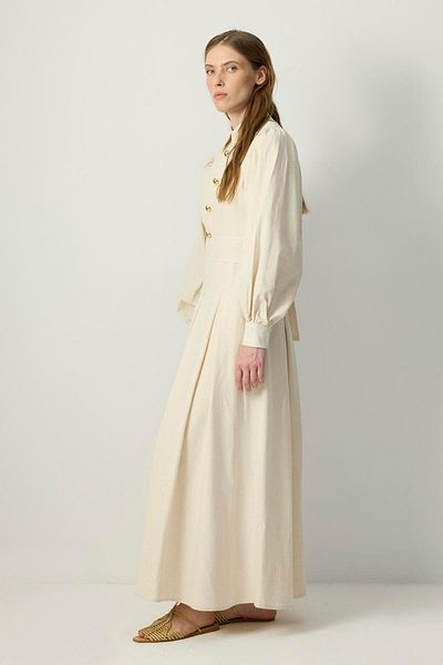 Touché Privé Pleated Shirt Collar Dress
