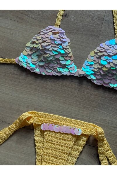 scyllastore Σετ μπικίνι ειδικής σχεδίασης με λεπτομέρεια με λαμπερές πούλιες Chrissy