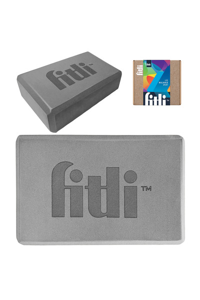 Fitli Cub pentru Yoga si Pilates, 23x15cm,FitLi, Gri