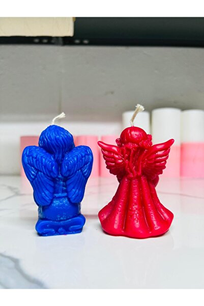 AresMumAtölyesi 2 Lİ DEKORATİF HEDİYELİK ÇİÇEK KOKULU BEBEK MELEK MUM SETİ