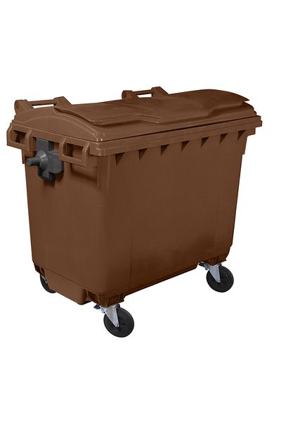ideal STORE idealStore EcoPub Professional Container, Flat Lid, 360 Rotation Wheels, Virgin Plastic, Zinc Metal
