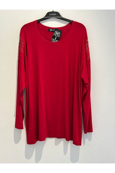 FUAT GÜRSEN Tunics with Sequin Embroidered Combed Cotton Sleeves