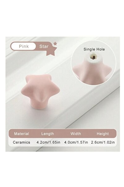 The Casius. Ceramic Button Handle for Furniture - Star Design