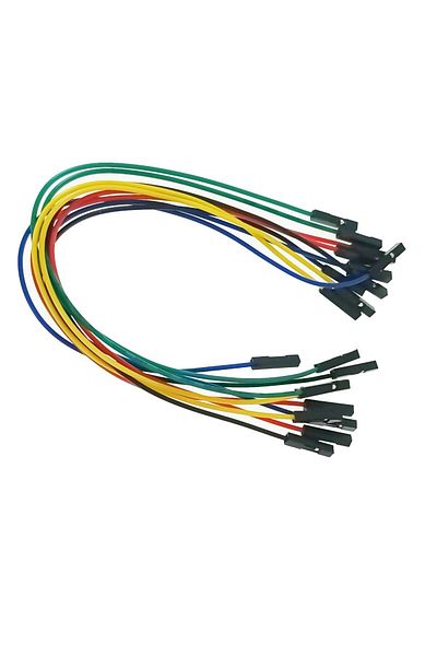 OEM Set of 10 Jumper cables female-female, length 20cm, multicolor