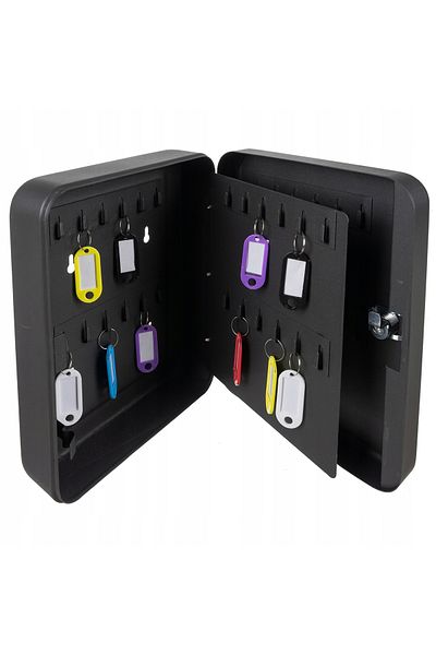 ideal STORE idealSTORE Key Storage Box, Iron, with Lock, Contains 48 Colorful Identifiers that can