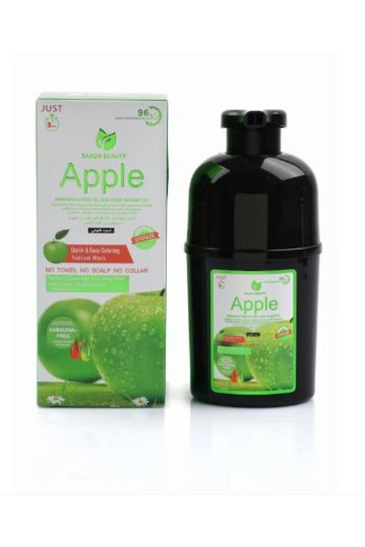 SAADA BEAUTY Natural Black Dye Shampoo, Ammonia-Free, Green Apple Extract, 240ml