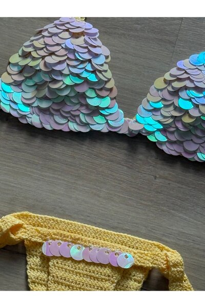 scyllastore Σετ μπικίνι ειδικής σχεδίασης με λεπτομέρεια με λαμπερές πούλιες Chrissy