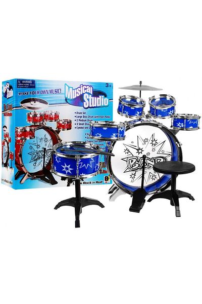 ideal STORE Set of 6 drums with cymbal and chair, blue